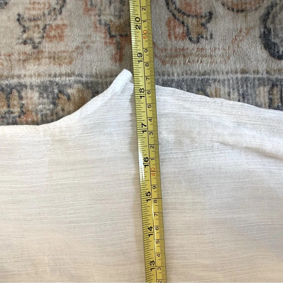 Lucky Brand Gauze Sheer White Blouse w/ Bronze Tone Embellishments Draws… - Picture 14 of 14